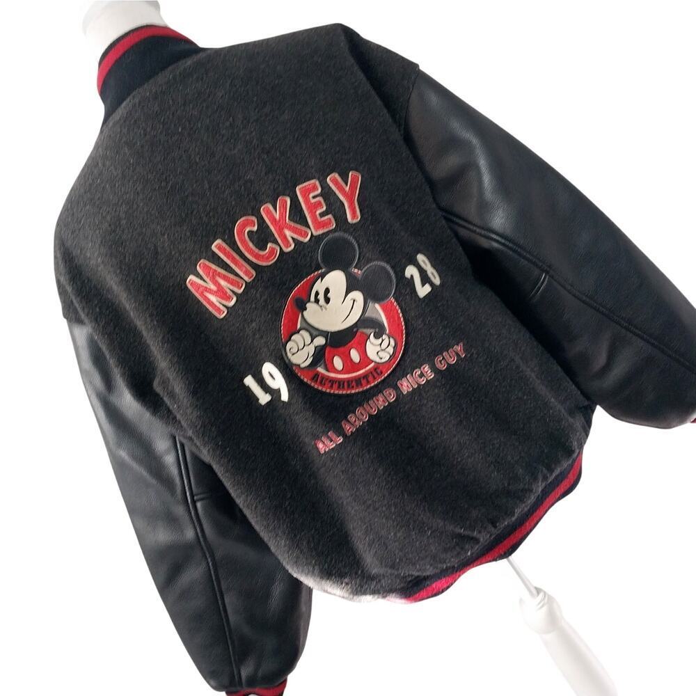 VINTAGE RARE MICKEY MOUSE! DISNEY STORE MICKEY VARSITY JACKET, RED & BLACK! SZ M